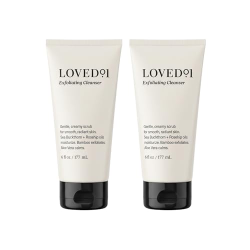 Loved01 Face & Body Exfoliating Cleanser with Aloe, 2-Pack (6 oz each)