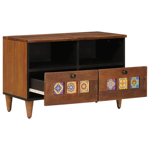 Table basse bois manguier massif marron 80x54 table salon rectangulaire - 4