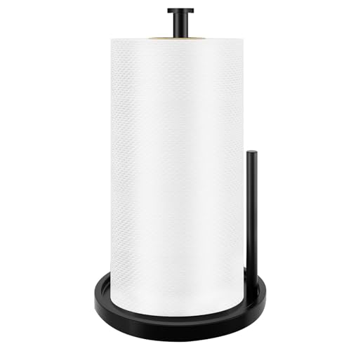 Paper Towel Holder Countertop, Standing Paper Roll Holder with Anti Slip Weighted Base, Stainless...