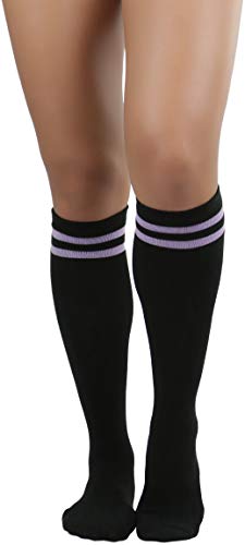Image of ToBeInStyle Women's Knee High Socks with Striped Top
