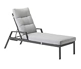 Dehner Gartenliege Formentera, Sonnenliege inkl. wasserabweisendem Polster, verstellbar, 66 x 97 x 188.5 cm (B/H/T), Sitzhöhe 42 cm, Aluminium/Polyester, dunkelgrau