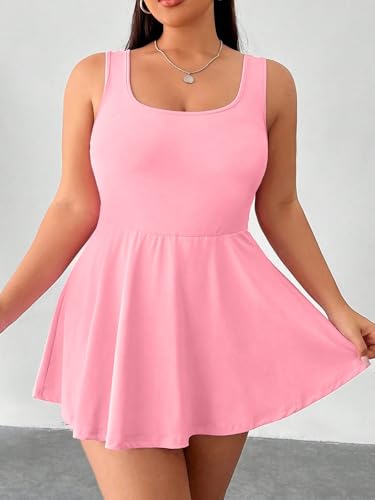 Image of Women's Play Dress, Short Sleeve Mini Skirt with Pockets, Black, Size XL