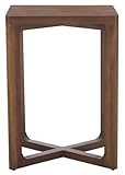 SAFAVIEH Home Collection - Akai Accent Table, Walnut Brown Side Table with Cross Base, Fully Assembled (ACC2400A)