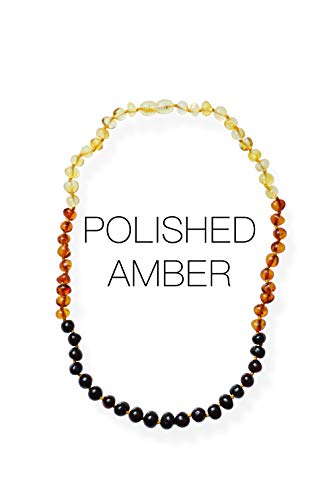 Meraki Adult Baltic Amber Necklace - Polished Baroque Baltic Amber Necklace | Certified Genuine Baltic Amber Necklace | Rainbow Color (22 Inches)