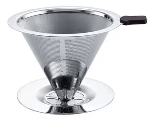 Coador Filtro de Café em Aço Inox Utensílio Reutilizável Inoxidável Possui Camada Dupla com Malha Fi