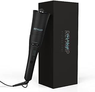 REVAMP Progloss Hollywood Curl Automatic Rotating Hair Curler, Create Tight Curls or Volumising Waves, Ceramic Ionic Barrel, Keratin, Argan & Coconut Oil Infused, Auto Shut-Off - Heat Mat Included