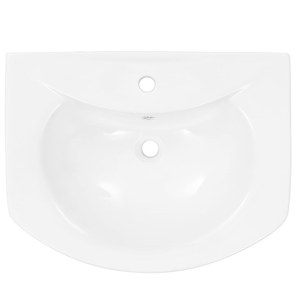 vidaXL Lavabo de pie de cerámica blanco 650x520x200 mm