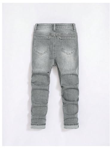 SweatyRocks Boy's Skinny Ripped Jeans Slim Fit Denim Pants with Pockets2