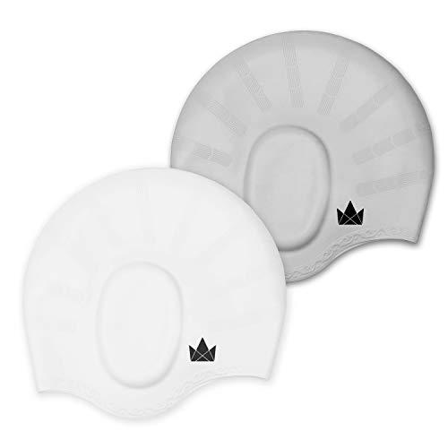 Cuffia da nuoto extra large in silicone per adulti con capelli lunghi e