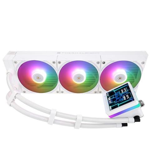 Thermalright Grand Vision 360 ARGB White CPU AIO Cooler,PC 360 Specification Water Cooler System,IPS LCD Screen with 480x480 Resolution and 3.4inch,for AM4/AM5&Intel LGA1700/1851,High Performance Pump