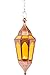 Produktbild Orientalisches Windlicht hängend Glas Lalita Orange 41 cm groß | Orientalische Glas Teelichthalter Hängewindlicht mit Henkel orientalisch | Marokkanische Windlichter als Hängewindlichter