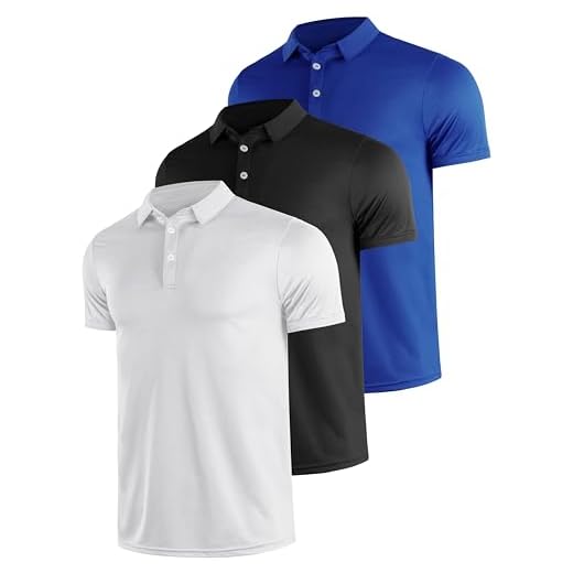 Teesmen Polo Shirts for Men Adult UK Short Sleeve Golf Work Breathable Quick Dry Polyester Light Moisture Wicking 3 Pack (Multipack 1, M)
