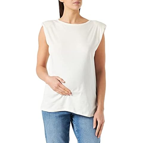 SUPERMOM Women's Tee Sleeveless Shoulderpad T-Shirt, Turtledove-P772, XL Cover