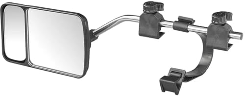 ProPlus Rétroviseur de caravane en verre plat - 44 x 11 x 16 cm - Miroir à poser - Avec miroir d'angle mort - Réglable - Universel - Accessoires pour caravanes - Noir