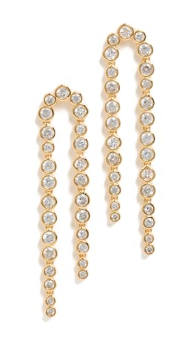 SHASHI Women's Bezel Tennis Earrings, Gold, One Size