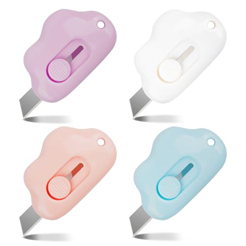 4 PCS Bäckermesser Teigmesser Set,Mini Cuttermesser Ausziehbares und Brotteig Scoring Werkzeug,Brot Cutter Messer,Brot Schneide Werkzeug,Bread Lame...