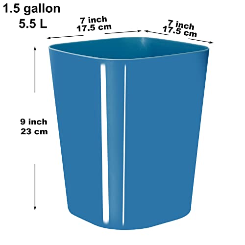Youngever 2 Pack 5.5L Square Trash Can, Plastic Garbage Container Bin, Small Trash Bin for Home Office Living Room - Image 2
