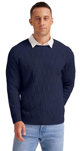 Sailwind Men's Cable Knit Sweater Casual Crewneck Long-Sleeve Knitted Pullover3