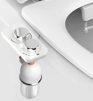 Bidet Attachment for Toilet with 2 Pack Filter,Ultra-Slim Non-Electric Self Cleaning Dual Nozzle Hygienic Bidet Toilet Seat,Removes Chlorine, Filters with Pressure Controls