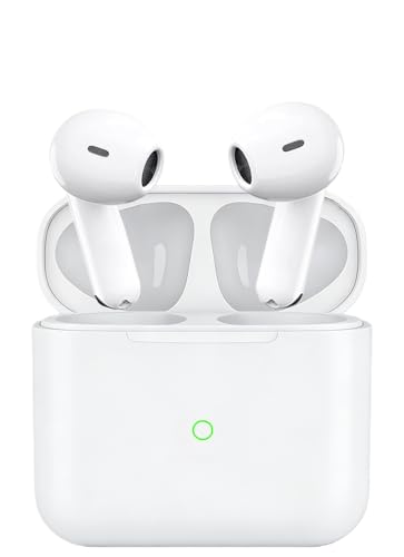 Wireless Earbuds, Wireless Headphones Bluetooth 5.3 Headphones, ouch Control, Easy Pairing, Wireless Earphones with 4 ENC Noise Cancelling Mic, IPX7 Waterproof, 36H Playtime, Fast Charge, White