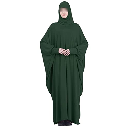Khimar pour femme avec robe de prière musulmane et robe longue verte M