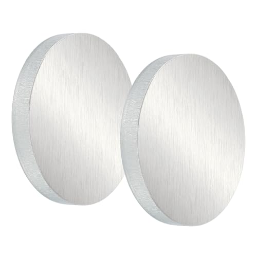 PATIKIL 6061 Aluminum Disc, 2 Pcs 3.1x2/5 Inch Round Flat Plain Aluminum Metal Plate for Industrial Crafting DIY