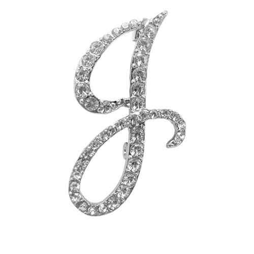 Image of Rhinestone Initial Brooch Pin for Women, Alphabet Gold Letter Brooch A-Z with Crystal, Metal Pin for Hat Bag Dress Suit Accessory for Men