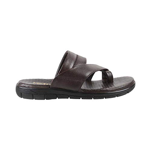 Image of Metro Men's Comfy Casual Faux Leather Stylish Toe Ring Slippers