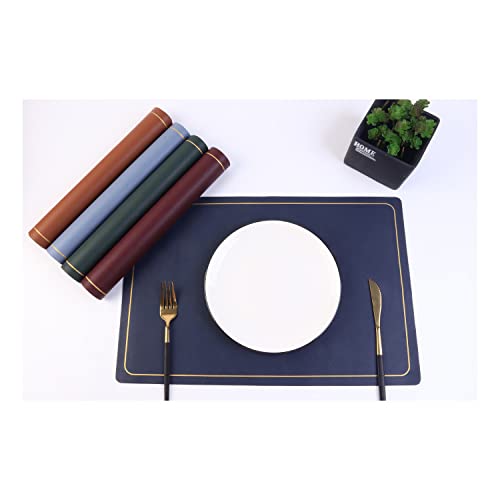 Sets de table double face lavables noirs imperméables protège table cuisine salle à manger x6