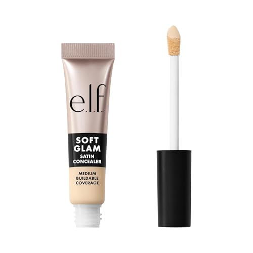 e.l.f. Soft Glam Satin Concealer, mittlere Deckkraft für Unreinheiten und Augenpartie, setzt sich nicht ab, langanhaltend, vegan und tierversuchsfrei, 11 Fair Neutral