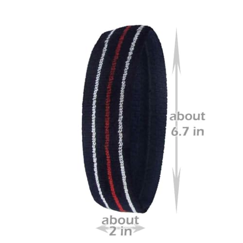 Image of COUVER Tennis Headband - Cotton Terry Cloth Sweatband for Men & Women - High Absorbency Athletic Hairband for Gym, Basketball & Running - 1 Piece