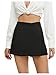 Floerns Women's High Waist Elegant Solid Zipper Fly Business Office Skort Shorts Black Medium