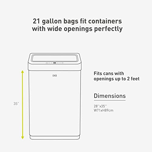 Eko Easy-Dispense Roll Of 60 Count Extra-Strong Drawstring Kitchen Trash Bags - 21 Gallon (79.5L) 60 Pack, White, Ek33707B #TOP6