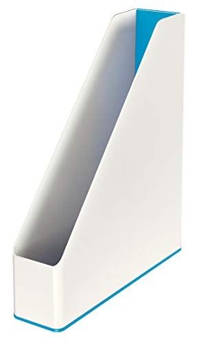 Leitz Porte-Revues, A4, Blanc/Bleu Métallisé, WOW Dual, 53621036