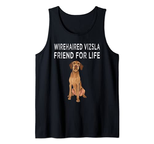 Wirehaired Vizsla Friend For Life Dog Friendship Tank Top, Black