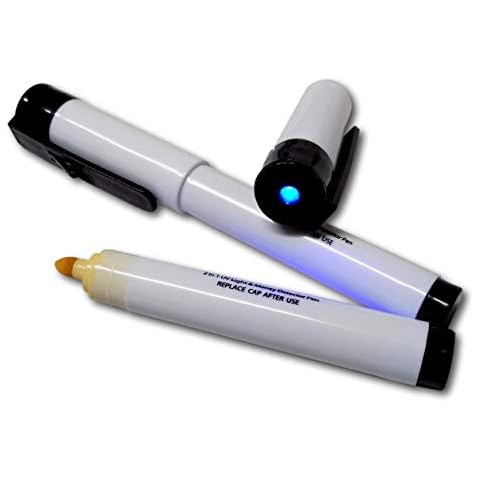 EPOSGEAR® 2 Pack Fake Forged Note Money Cash Note Bill Detector Pens - Counterfeit Note Checker Pens (With Integrated UV Light) Cover