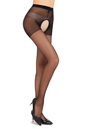 Image of Women's Sexy Shiny Sheer Control Top Tights Silk Stockings Ultra Shimmery High Waist Pantyhose