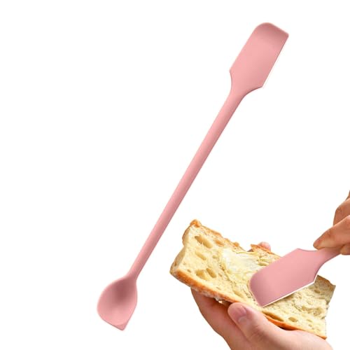 Espátula de raspador de vidrio - Espátula de silicona, electrodomésticos de cocina no dibujados | Espátula mezcladora de mango largo, espátula de silicona de doble cabeza, mantequilla y especias
