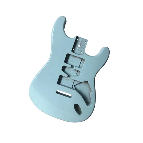 エレキギター本体 未仕上げ 半仕上げ STギターバレル 桐ボディ マット&グロス 6弦(SKY BLUE)