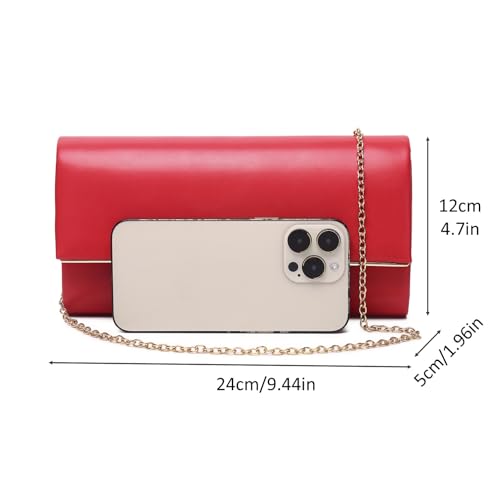 Image of DETARA Women Evening Bag Vegan Leather Clutch Purse Shoulder Crossbody Envelope Bag for Party Wedding Prom Bridal