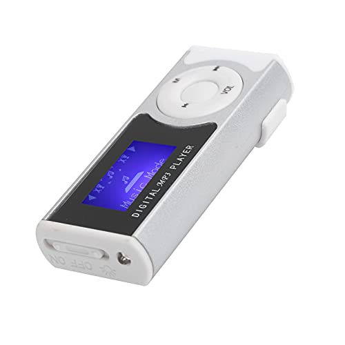 Lettore MP3 Sportivo Portatile, Mini Lettore Multimediale Musicale con Batteria al Litio Integrata da 300 MAh E Schermo LCD Supporta Lettore Musicale Digitale Scheda di Memoria Per Bambini(D'argento)