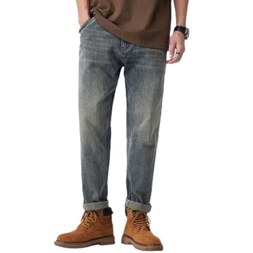 Jeans Pants Trouser Denim Red Ear Quality Stylish Spring and Autumn Loose Casual Slim Classic Men's Long