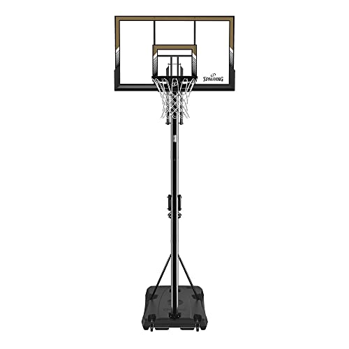 SPALDING バスケットボール 52インチ アキュグライド ガスリフト アクリル ポータブル バスケットゴール 6A1070JP バスケ バスケット ブラック×ゴールド