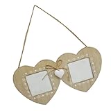 FONDOTIN Marco de Fotos de Madera Forma de Corazón Colgante para Pared Decoración Duradera para Bodas Cumpleaños y Navidad Soporte Compacto para Salón y Cocina
