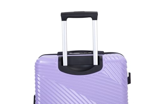 Travel with Ease using 3 Piece Lightweight Luggage Set, Durable PC+ABS Material, Ergonomic Handles, Spinner Wheels, Light Purple3