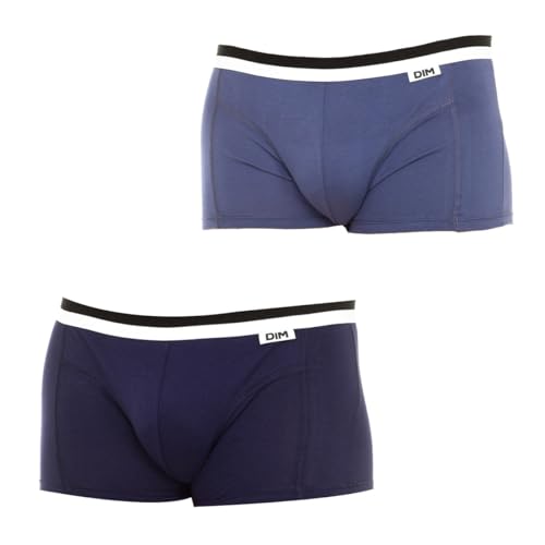 Dim Pack de 2 Boxers de algodón elástico Unno by Basic Boxer Briefs, Azul, XL Men's