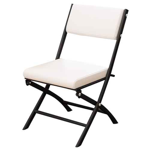 Ergonomische weiße Klappstühle, gepolstert, tragbar, für Konferenz- und Partysitze, platzsparendes Design, bequeme Rückenlehne, ideal für Büroveranstaltungen