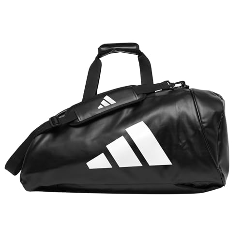 adidas Combat Sports 2-in-1 Training Sports Equipment Duffel Bag - Black White - Medium