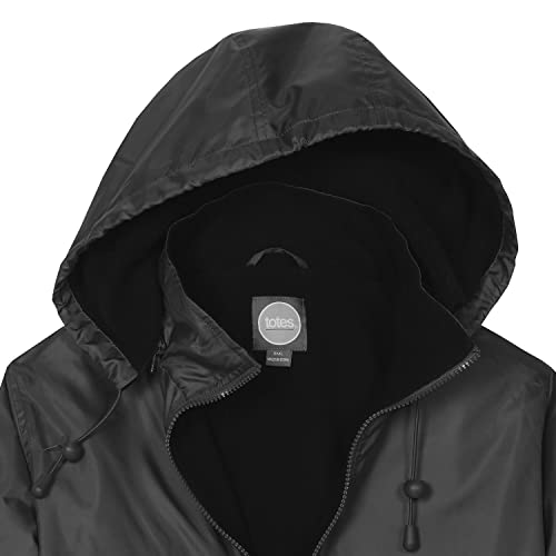totes Womens Rain Jacket with Hood Rain Coat for Women Waterproof Womens Coats, Black, Large3