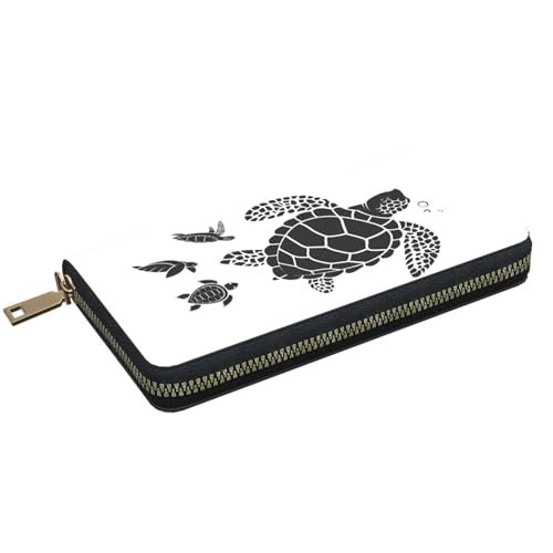 Family Of Sea Turtles Wallet Women, Leather Bifold Multi Card Wallet, Women's Wallets Long Purse2